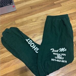 LONELY GHOST Dark Green Joggers